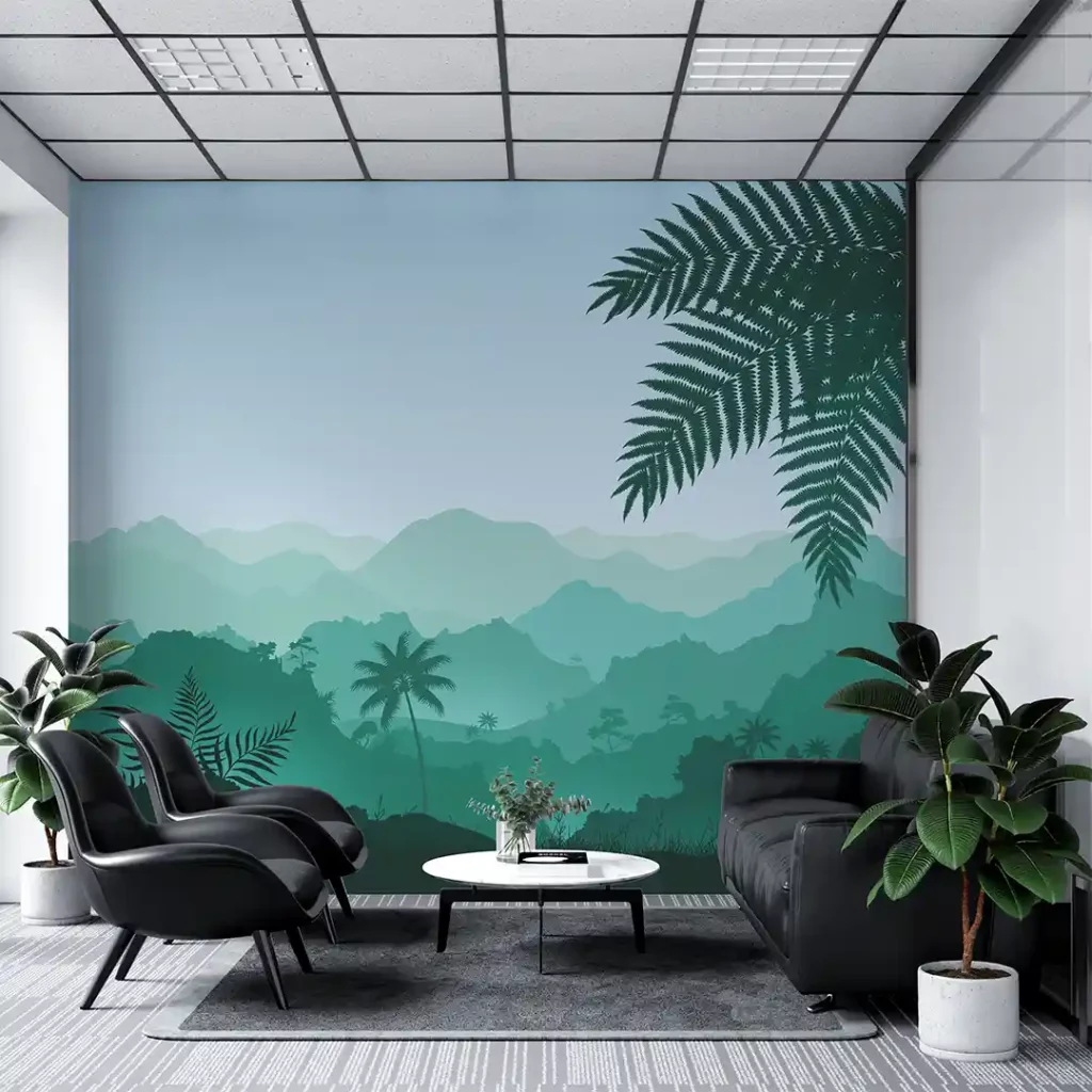 Mountains & Greenish Jungle Wallpaper