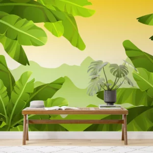 Green Elegant Tropical Leaves Wallpaper