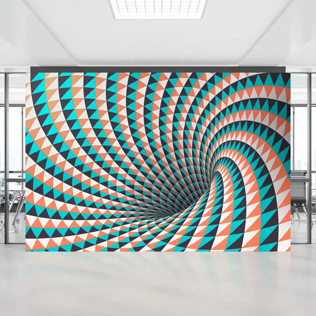3D Colourful Spiral Effect Wallpaper