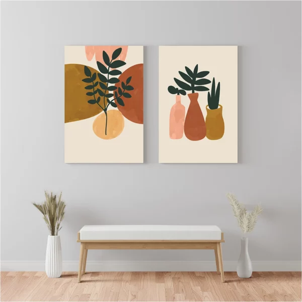 Struggle To Be Free Modern Wall Art Set of 2 Canvas Stretch