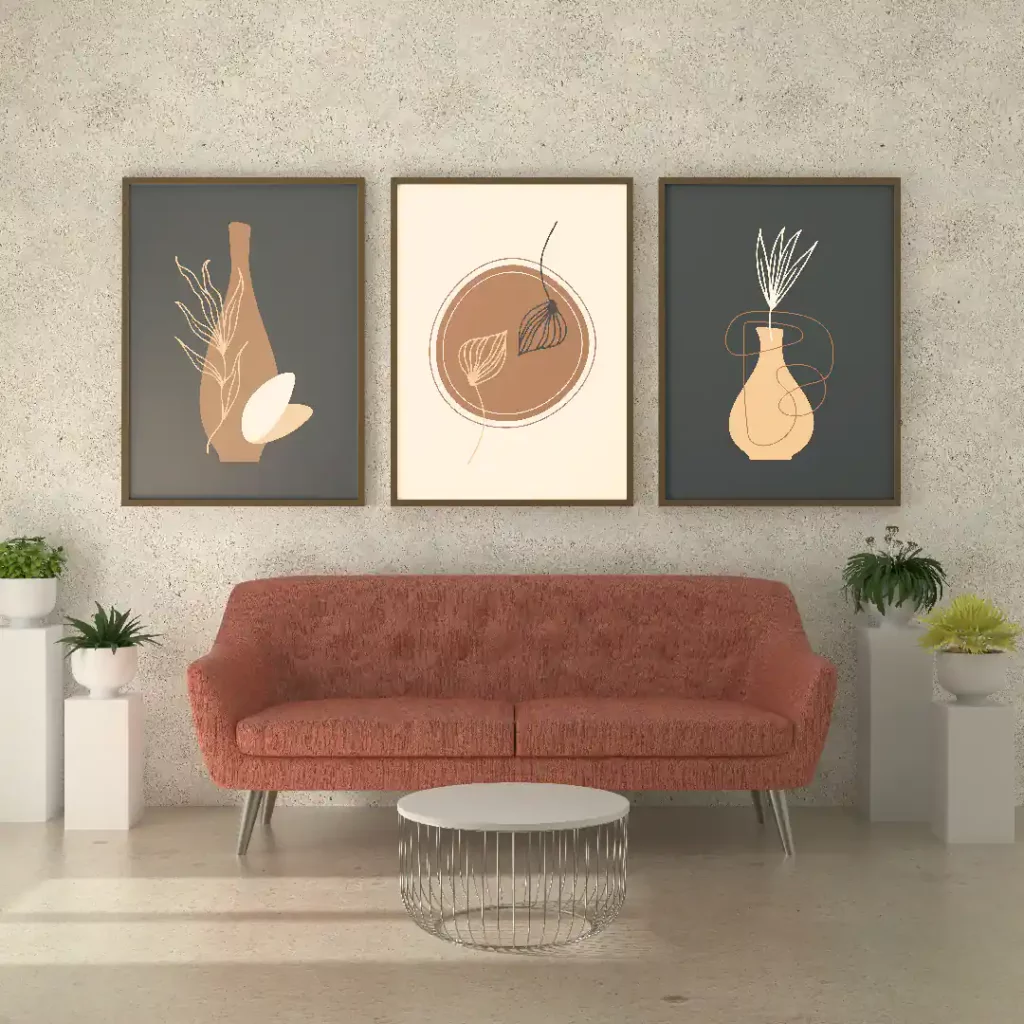 Elegant Vase Modern wall art set of 3